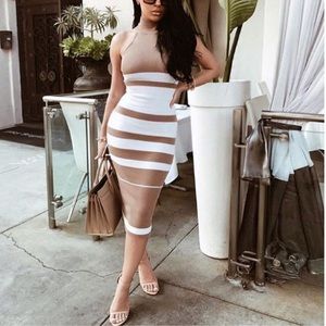 Bodycon Turtleneck Midi Dress